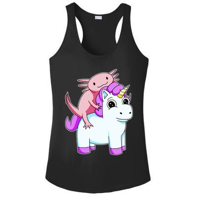Axolotl Riding A Unicorn Funny Cute Ladies PosiCharge Competitor Racerback Tank