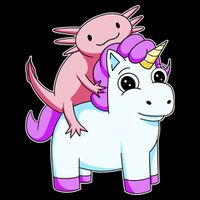 Axolotl Riding A Unicorn Funny Cute Cropped Pullover Crew