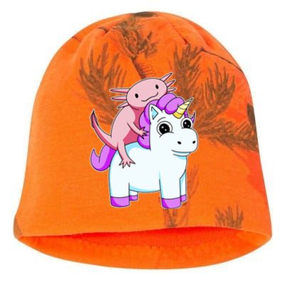 Axolotl Riding A Unicorn Funny Cute Kati - Camo Knit Beanie