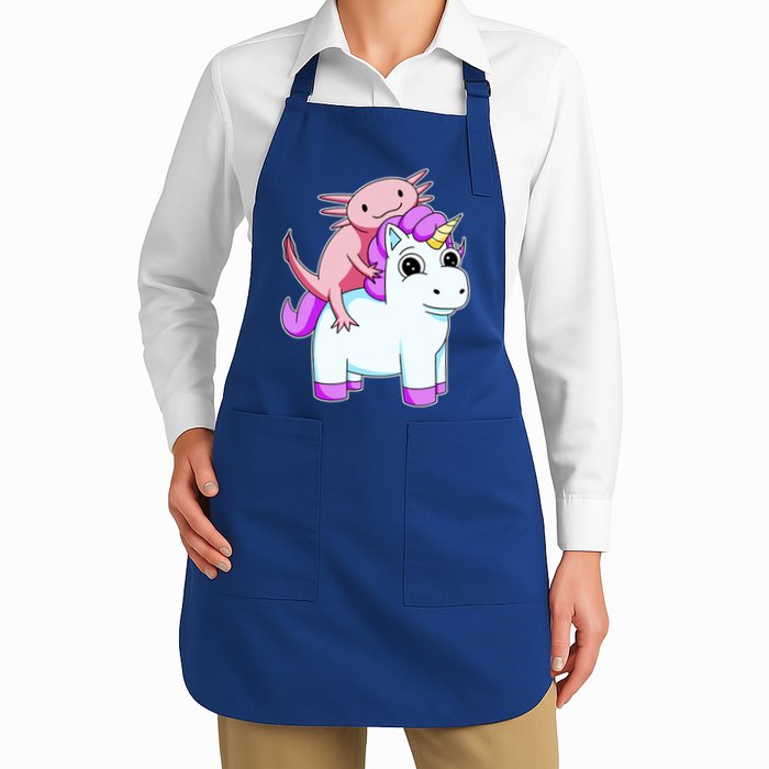 Axolotl Riding A Unicorn Funny Cute Apron