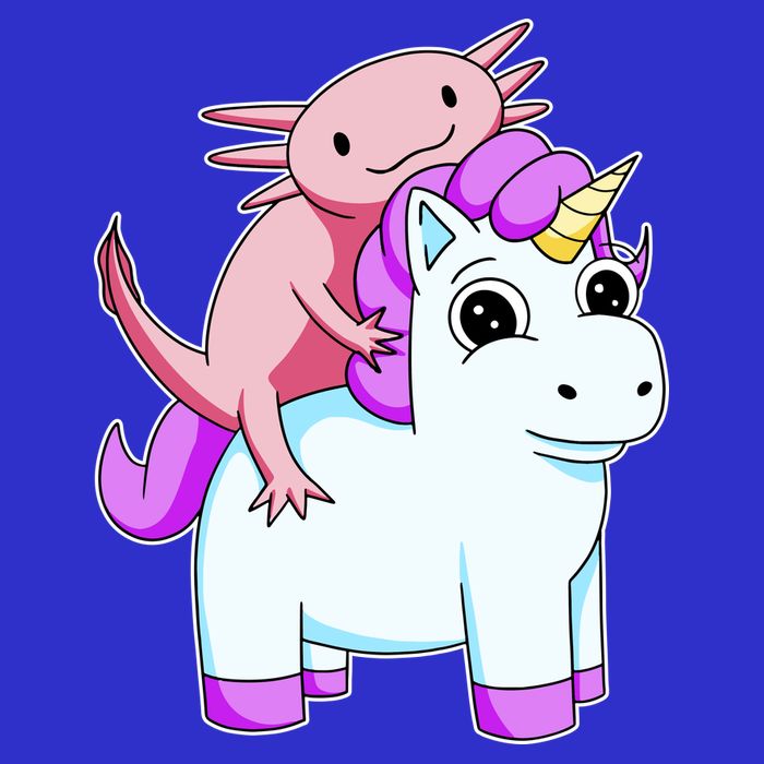 Axolotl Riding A Unicorn Funny Cute Apron
