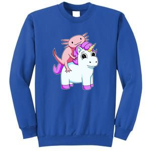 Axolotl Riding A Unicorn Funny Cute Sweatshirt