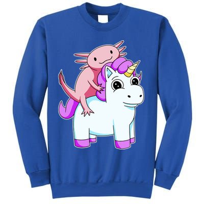 Axolotl Riding A Unicorn Funny Cute Sweatshirt