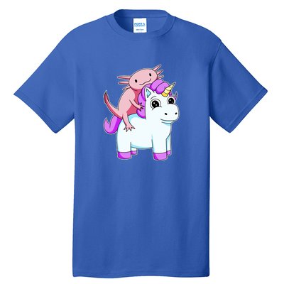 Axolotl Riding A Unicorn Funny Cute Tall T-Shirt