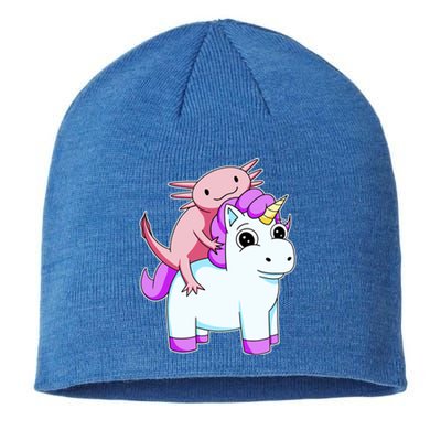 Axolotl Riding A Unicorn Funny Cute Sustainable Beanie