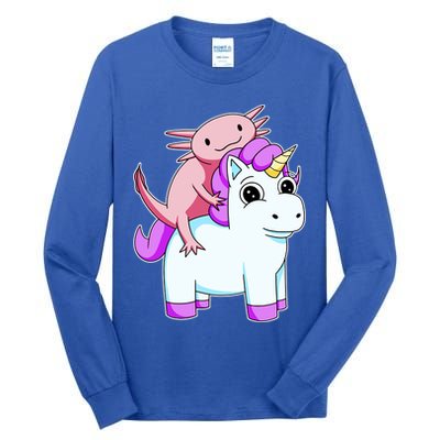 Axolotl Riding A Unicorn Funny Cute Tall Long Sleeve T-Shirt