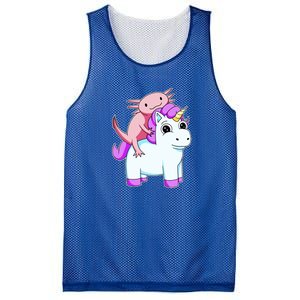 Axolotl Riding A Unicorn Funny Cute Mesh Reversible Basketball Jersey Tank