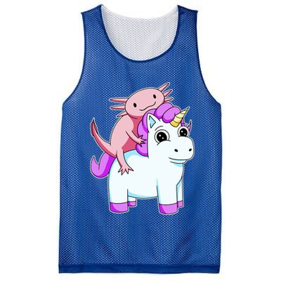 Axolotl Riding A Unicorn Funny Cute Mesh Reversible Basketball Jersey Tank