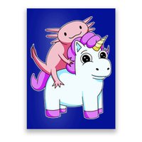 Axolotl Riding A Unicorn Funny Cute Poster