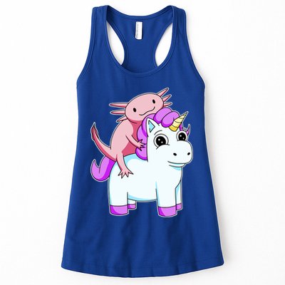 Axolotl Riding A Unicorn Funny Cute Womens Tank Top