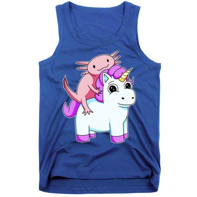 Axolotl Riding A Unicorn Funny Cute Tank Top