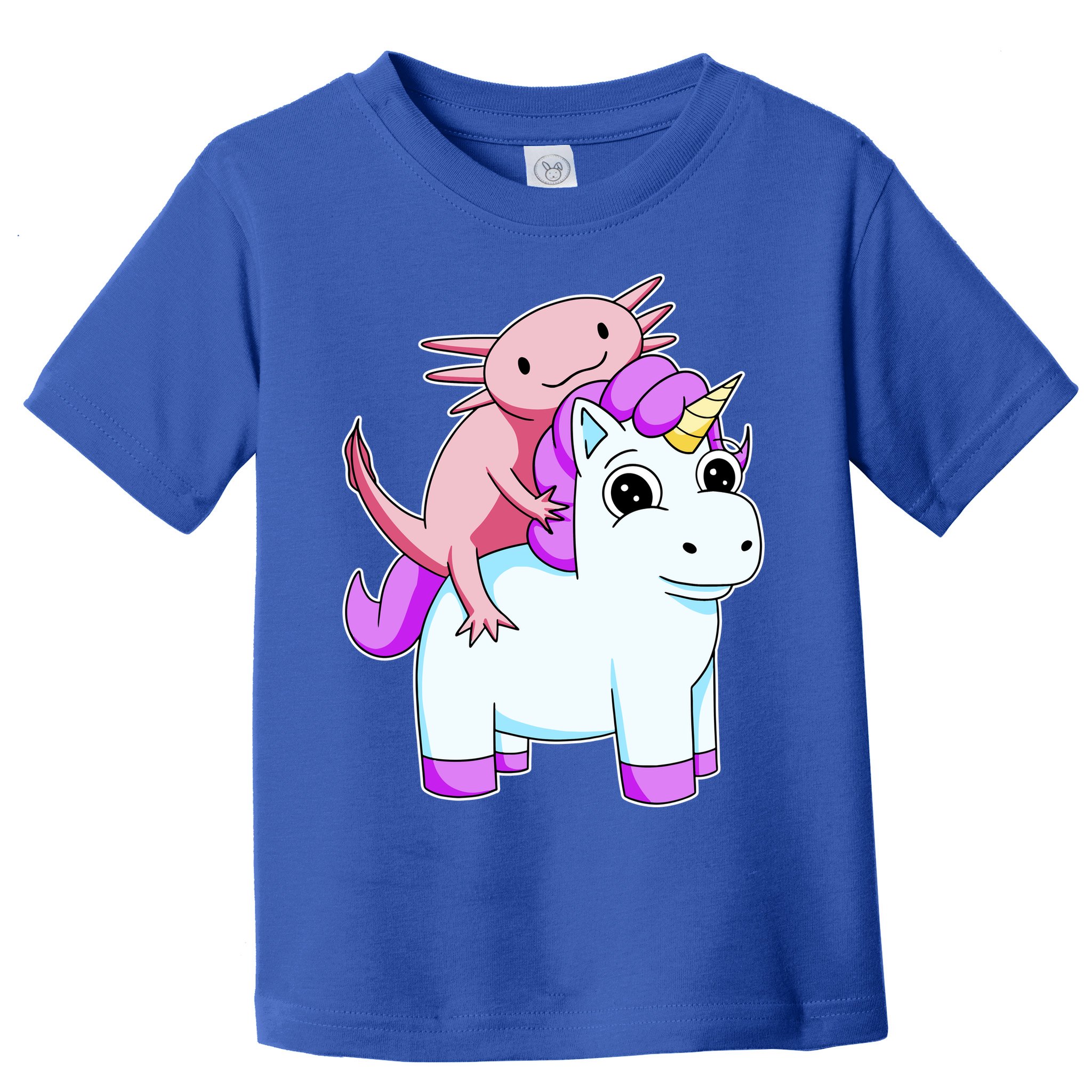 Axolotl Riding A Unicorn Funny Cute Toddler T-Shirt