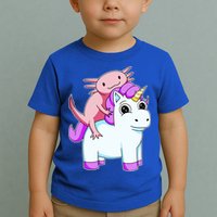 Axolotl Riding A Unicorn Funny Cute Toddler T-Shirt