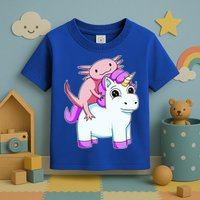 Axolotl Riding A Unicorn Funny Cute Toddler T-Shirt