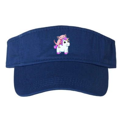 Axolotl Riding A Unicorn Funny Cute Valucap Bio-Washed Visor