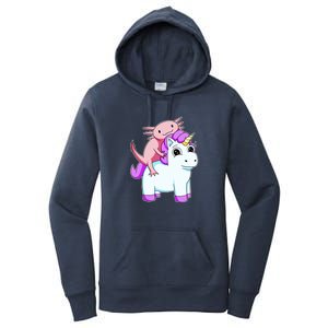 Axolotl Riding A Unicorn Funny Cute Women's Pullover Hoodie