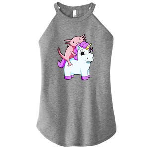 Axolotl Riding A Unicorn Funny Cute Women's Perfect Tri Rocker Tank