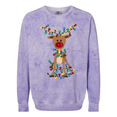 Adorable Reindeer Colorblast Crewneck Sweatshirt