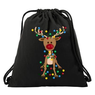 Adorable Reindeer Drawstring Bag