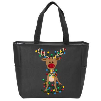 Adorable Reindeer Zip Tote Bag