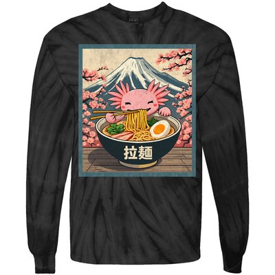 Axolotl Ramen Anime  Tie-Dye Long Sleeve Shirt