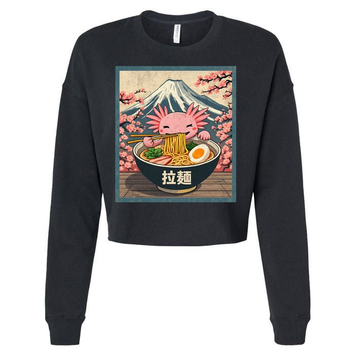 Axolotl Ramen Anime  Cropped Pullover Crew