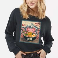 Axolotl Ramen Anime  Cropped Pullover Crew