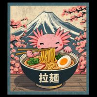 Axolotl Ramen Anime  Cropped Pullover Crew