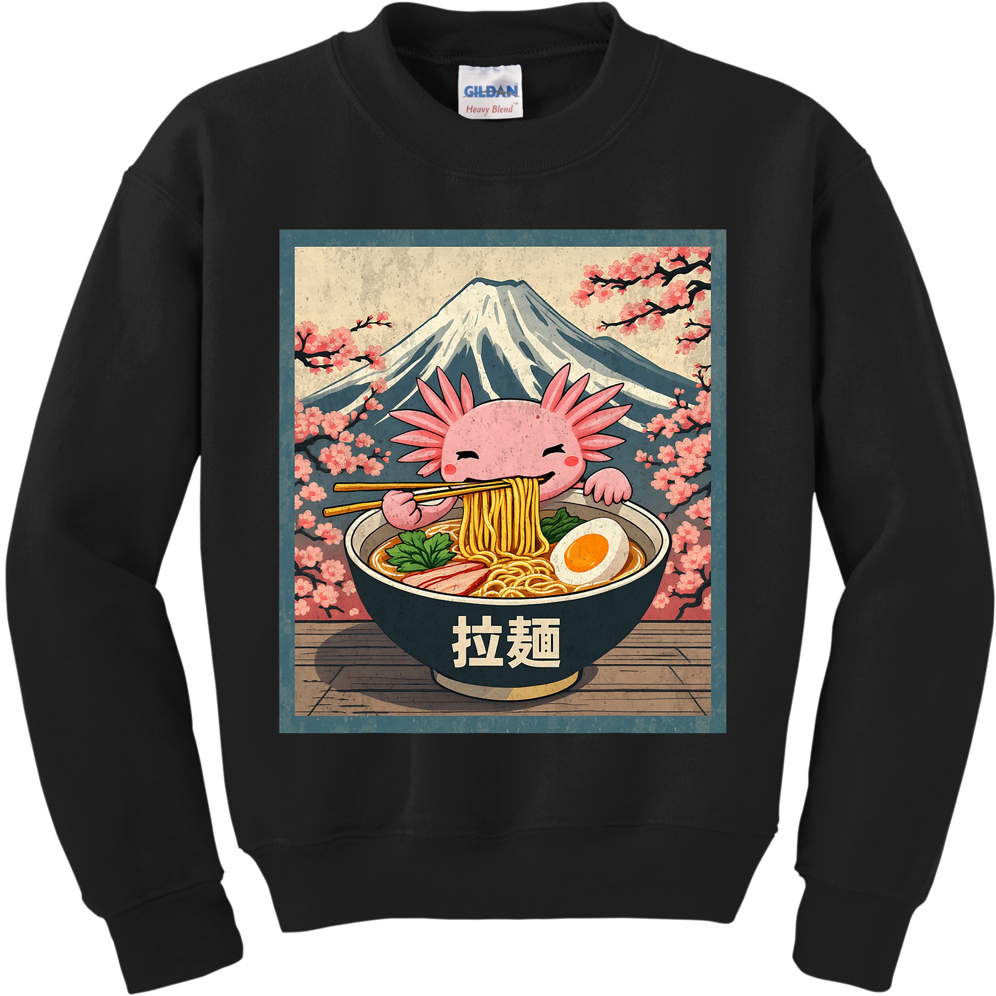 Axolotl Ramen Anime  Kids Sweatshirt