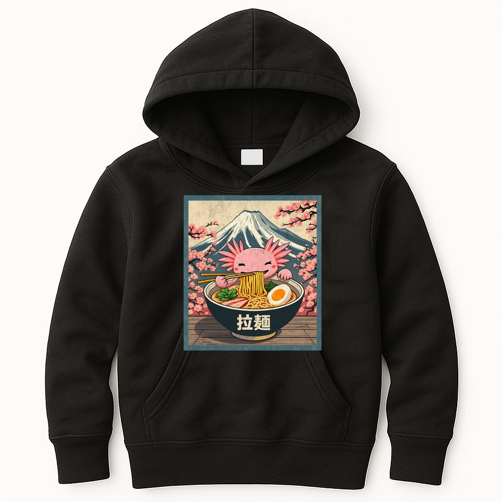 Axolotl Ramen Anime  Kids Hoodie