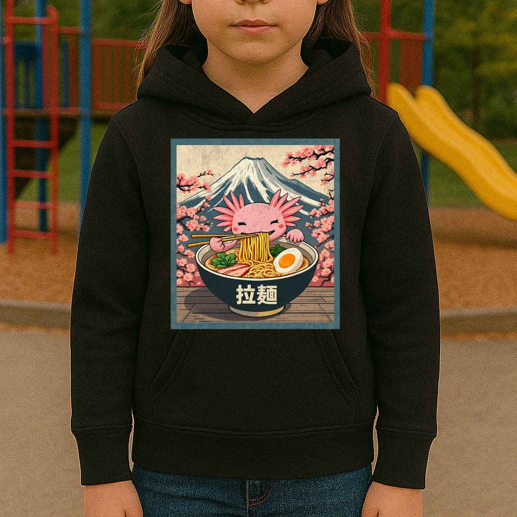 Axolotl Ramen Anime  Kids Hoodie