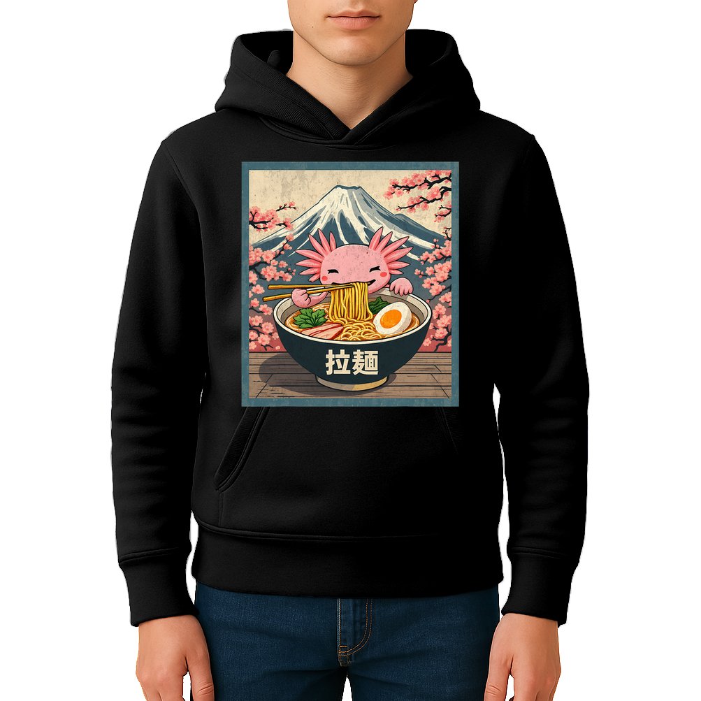 Axolotl Ramen Anime  Kids Hoodie