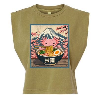 Axolotl Ramen Anime  Garment-Dyed Women's Muscle Tee