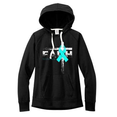 Addiction Recovery Awareness Christian Faith & Cross Women's Fleece Hoodie