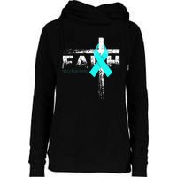 Addiction Recovery Awareness Christian Faith & Cross Womens Funnel Neck Pullover Hood