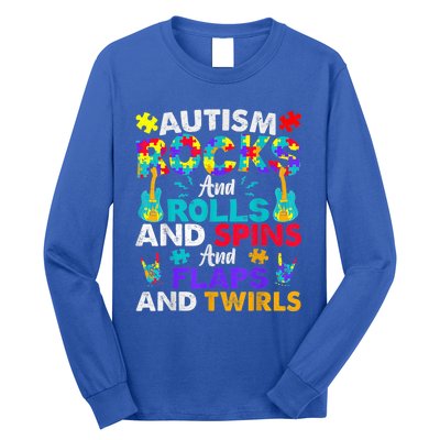 Autism Rocks And Rolls Funny Autism Awareness Month Shirt Long Sleeve Shirt