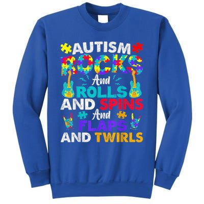 Autism Rocks And Rolls Funny Autism Awareness Month Shirt Sweatshirt