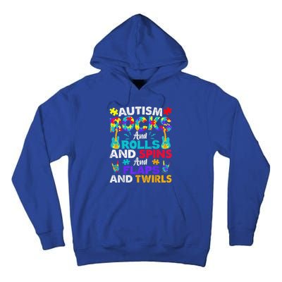 Autism Rocks And Rolls Funny Autism Awareness Month Shirt Tall Hoodie