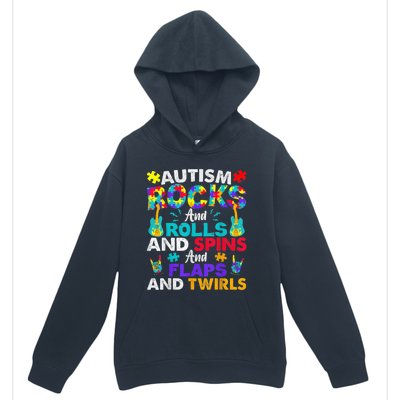 Autism Rocks And Rolls Funny Autism Awareness Month Shirt Urban Pullover Hoodie