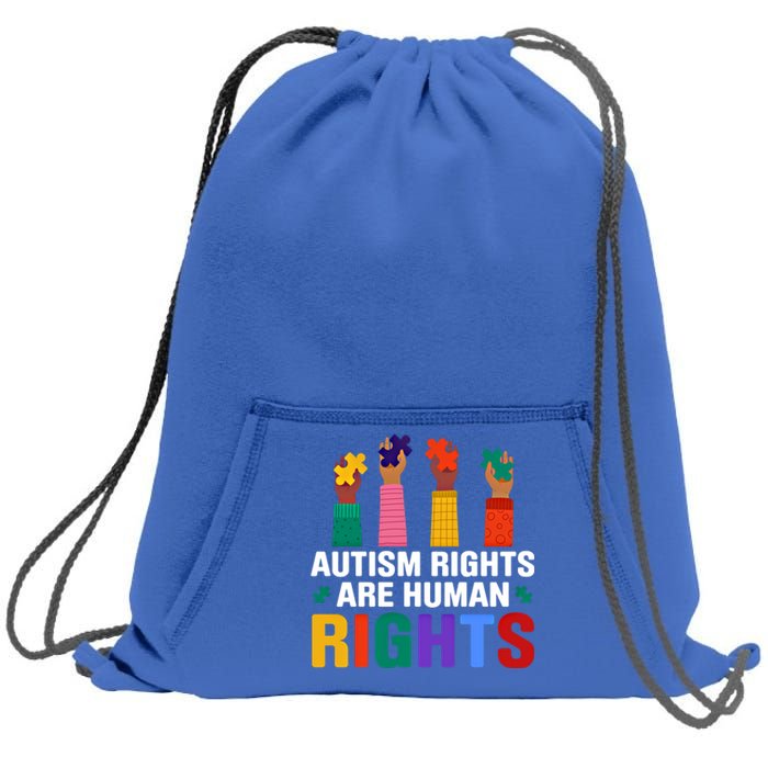 Autism Rights Are Hu Rights Autism Awareness Acceptance Gift Sweatshirt Cinch Pack Bag