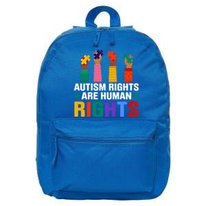 Autism Rights Are Hu Rights Autism Awareness Acceptance Gift 16 in Basic Backpack