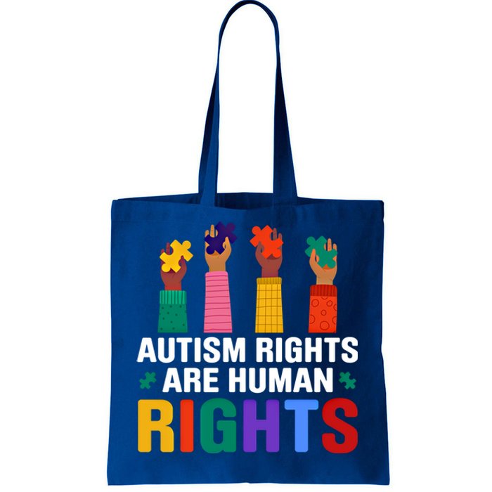 Autism Rights Are Hu Rights Autism Awareness Acceptance Gift Tote Bag