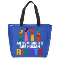 Autism Rights Are Hu Rights Autism Awareness Acceptance Gift Zip Tote Bag