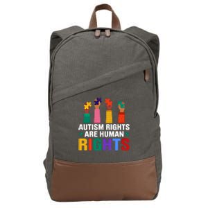 Autism Rights Are Hu Rights Autism Awareness Acceptance Gift Cotton Canvas Backpack