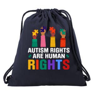 Autism Rights Are Hu Rights Autism Awareness Acceptance Gift Drawstring Bag