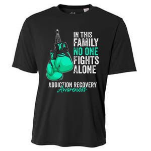 Addiction Recovery Awareness Month Gloves Teal Ribbon Cooling Performance Crew T-Shirt