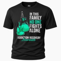Addiction Recovery Awareness Month Gloves Teal Ribbon Cooling Performance Crew T-Shirt