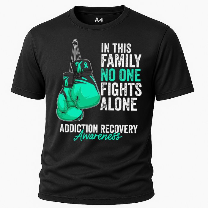 Addiction Recovery Awareness Month Gloves Teal Ribbon Cooling Performance Crew T-Shirt