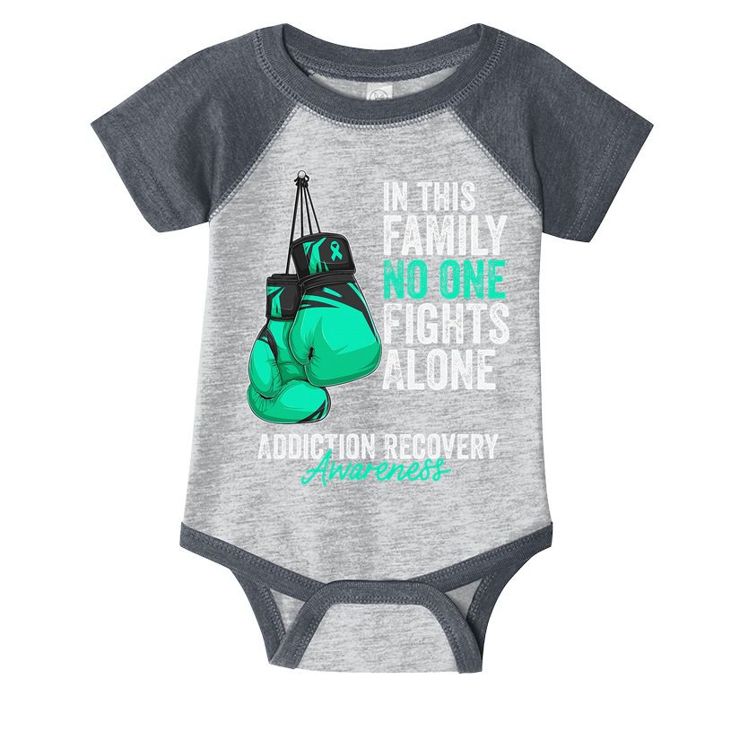 Addiction Recovery Awareness Month Gloves Teal Ribbon Infant Baby Jersey Bodysuit