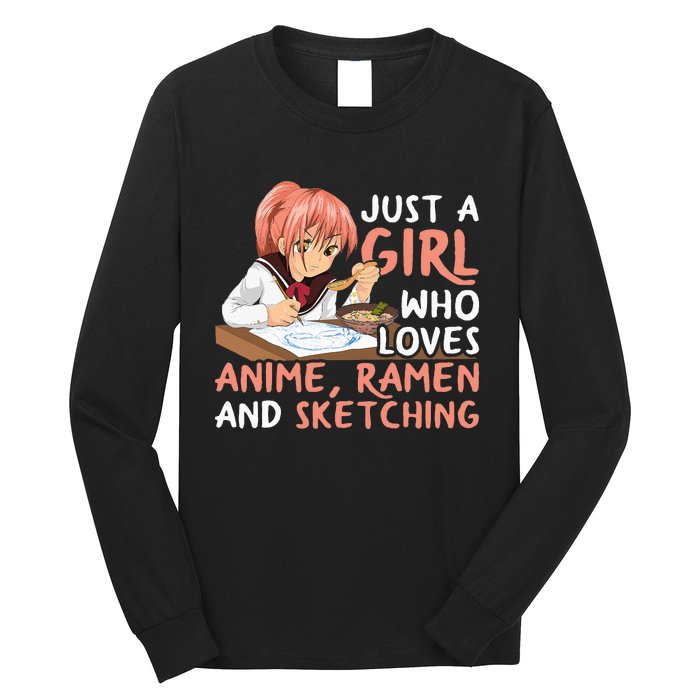 Anime Ra and Sketching A Japan Lover's Dream Long Sleeve Shirt